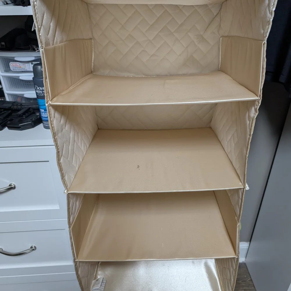 Lug Quilted Hanging Closet Organizer in Tan
